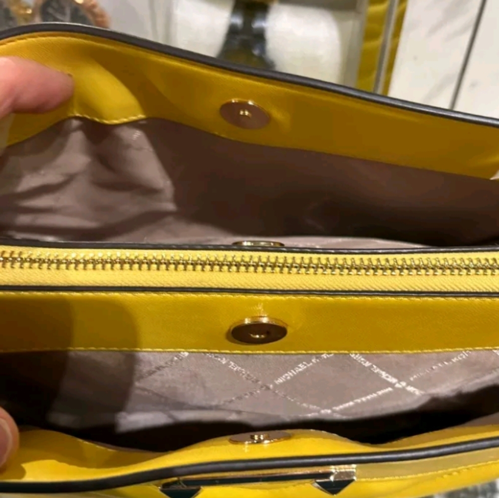 Michael Kors Whitney Golden Yellow Shoulder Bag,Pic # 2 most accurate in Color - Picture 4 of 4